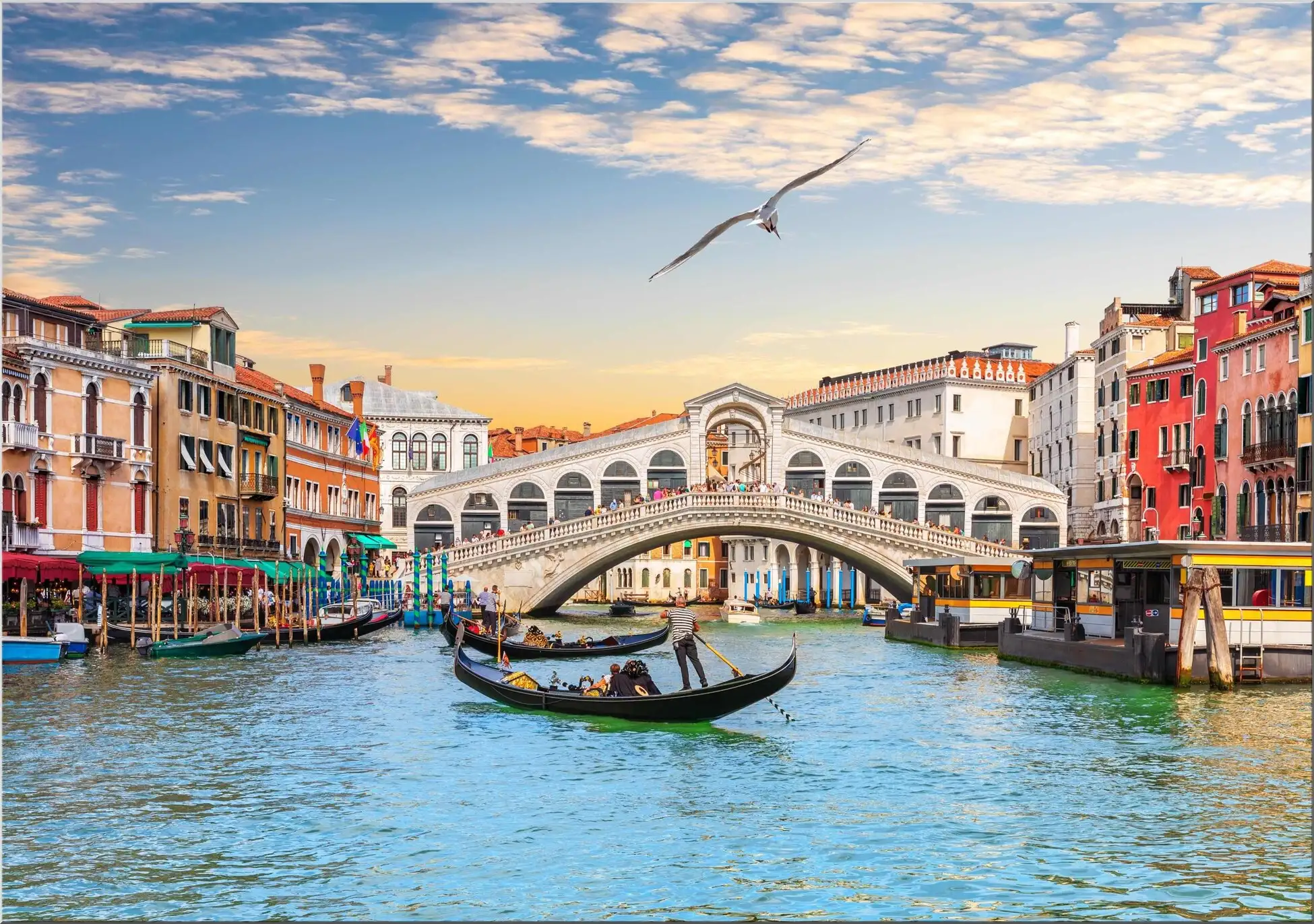 Gondel Venedig Italien Brücke Urlaub Romantisch Sehenswürdigkeit Gondel In Venedig