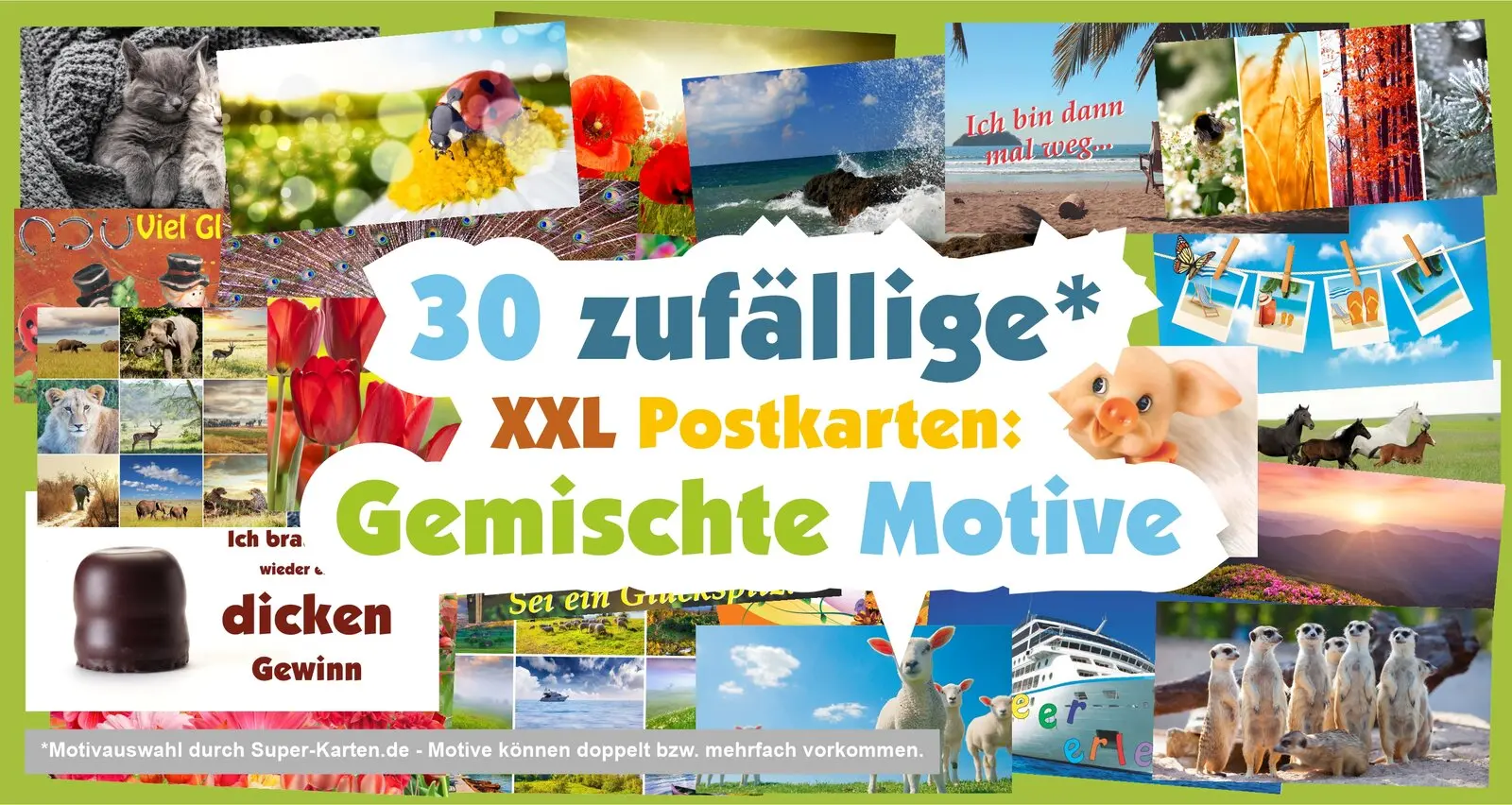 30 xxl Postkarten mit zufällig gemischten motiven 30 xxl Postkarten mit zufällig gemischten motiven
